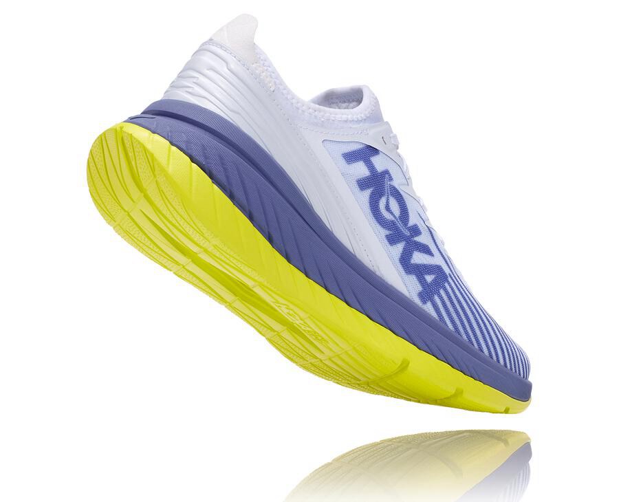 Running Shoes Mens - Hoka One One Carbon X-SPE - White/Blue - NOEDKFA-13